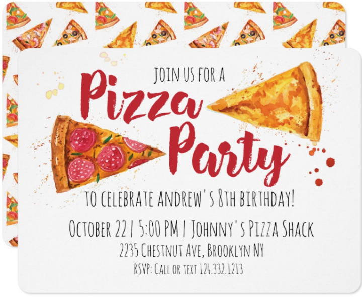 6 Pizza Party Invitation Designs Templates PSD AI