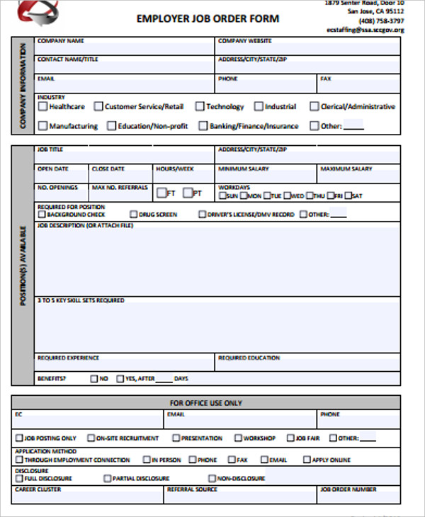 7+ Job Order Forms - PDF