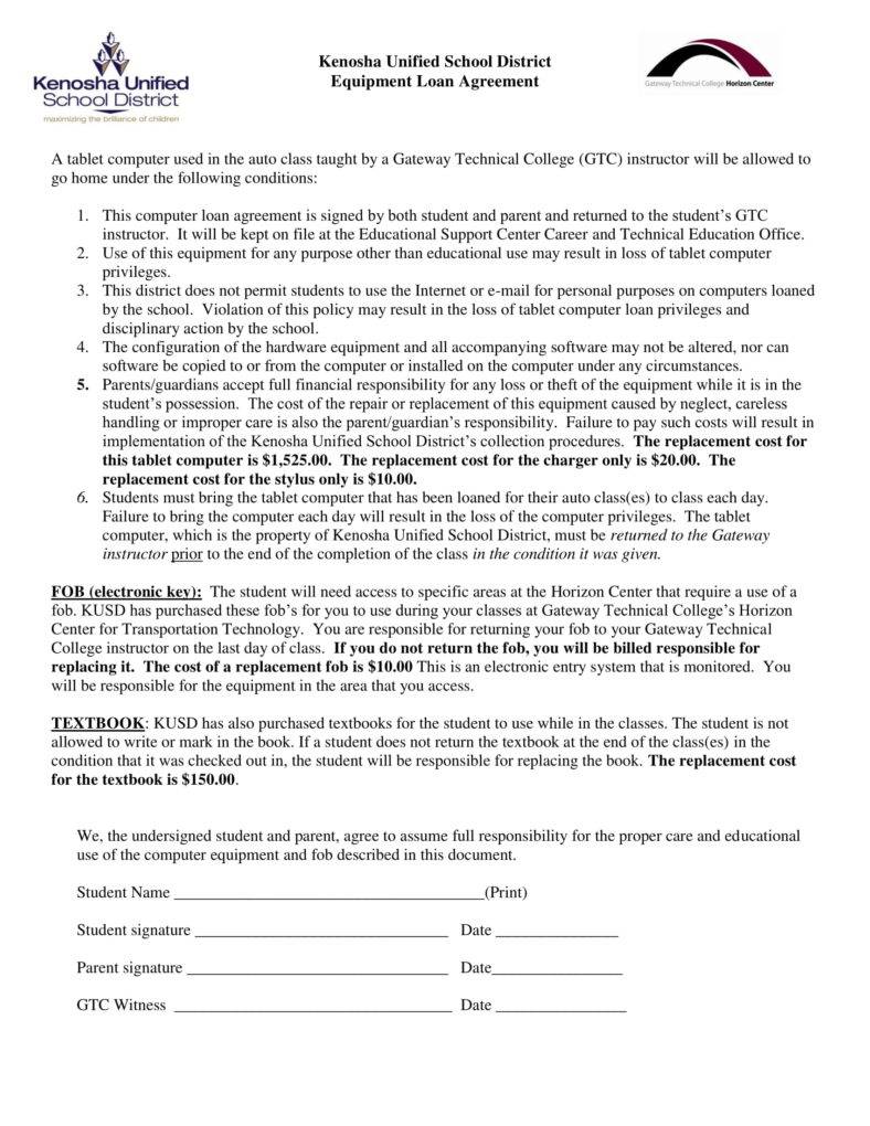 6+ Equipment Loan Agreement Templates PDF, Word