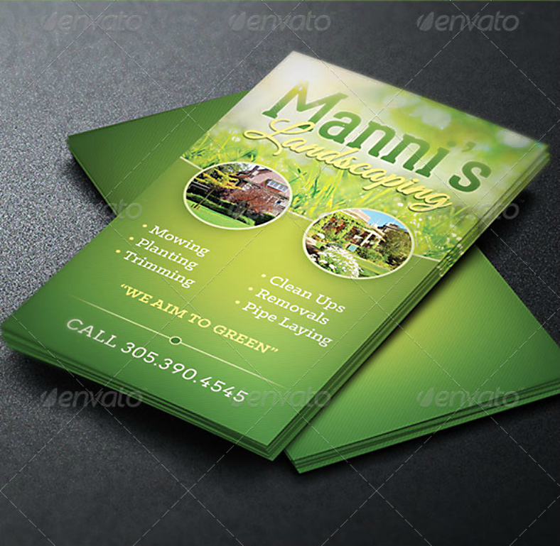 14+ Landscaping Business Card Templates Word, PSD