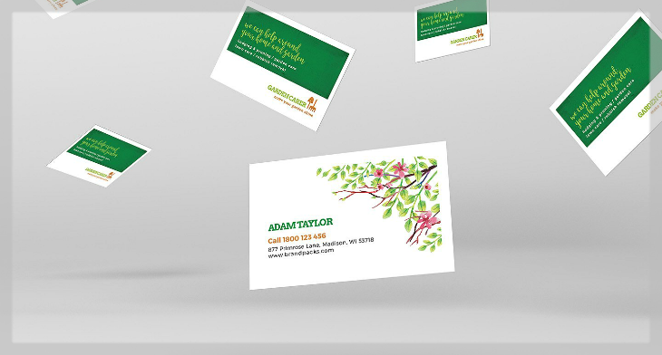 free lawn care business card psd template