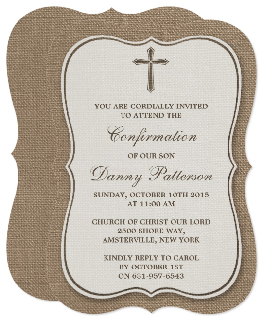 rustic christening invitation template