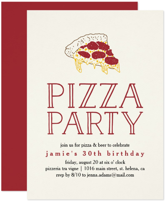 6 Pizza Party Invitation Designs Templates PSD AI