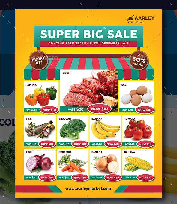 stylish supermarket flyer template
