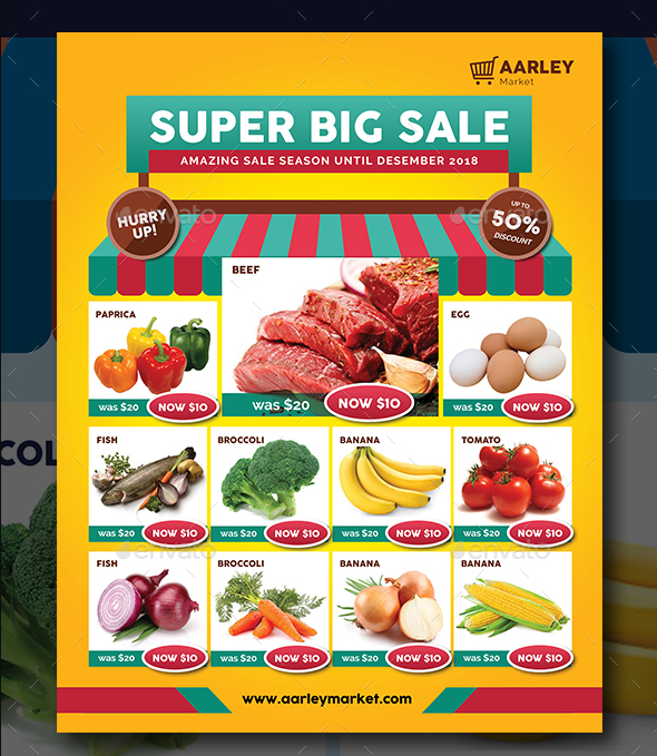 Supermarket Flyer Template Free Download Printable Templates