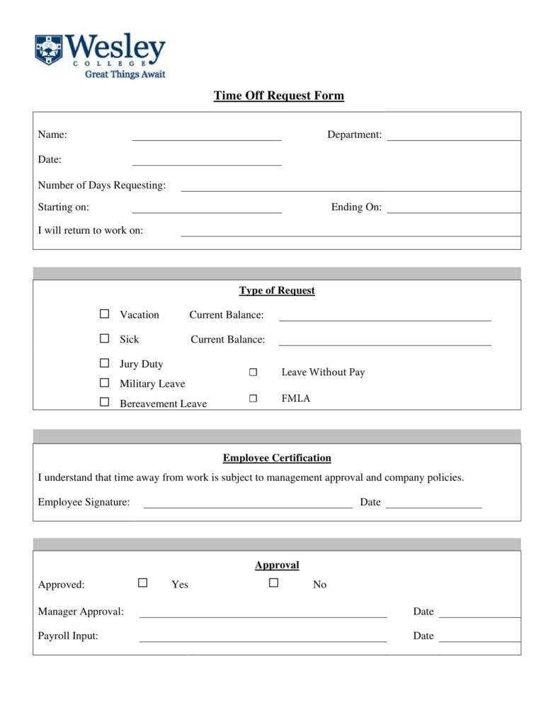 9+ PTO Request Form Templates PDF Free & Premium Templates