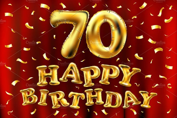 70th Birthday Invitation Card Templates & Designs PSD, AI Free