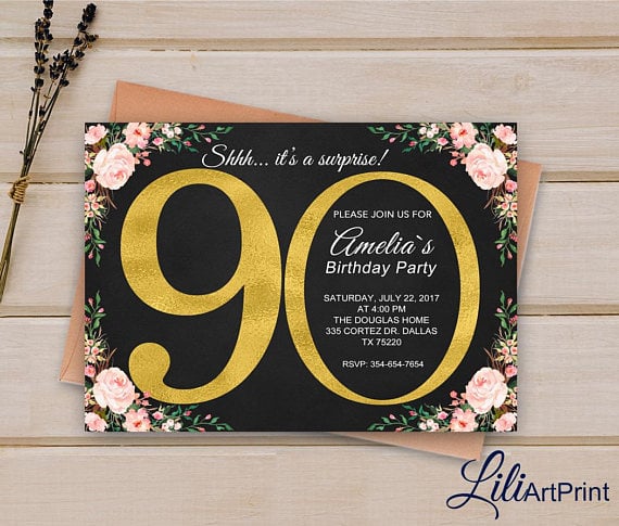 60th Birthday invitations for men 90th Birthday Invitations 80th Birthday Invitations