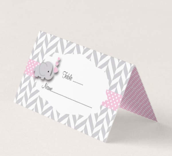 baby shower place card design