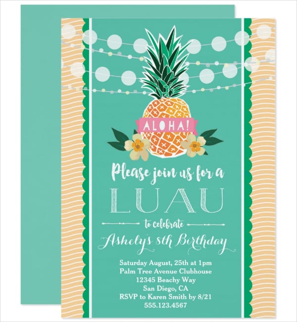 birthday luau invitation template
