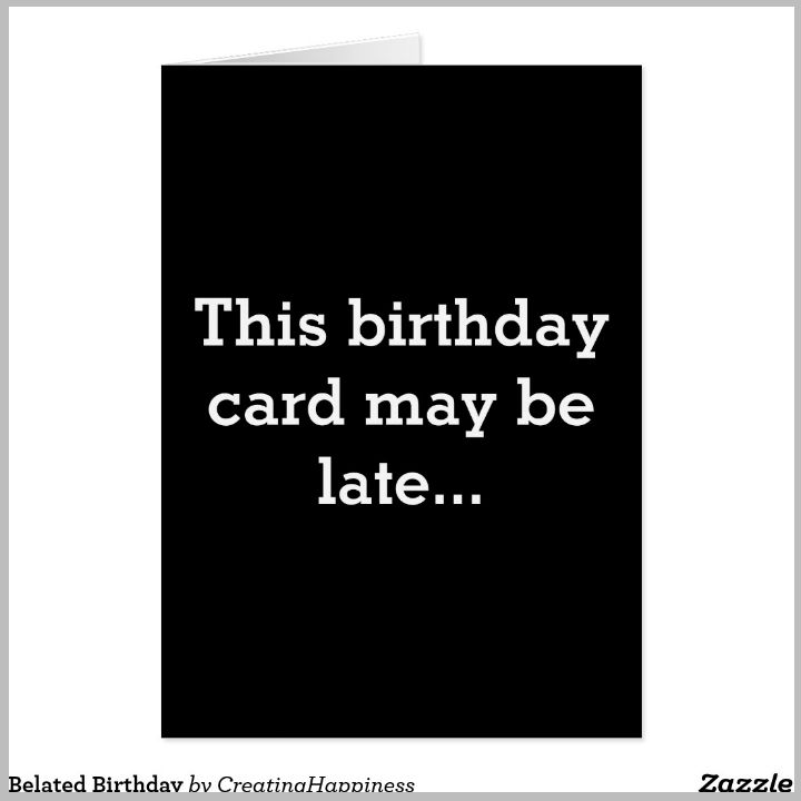 black belated birthday card template