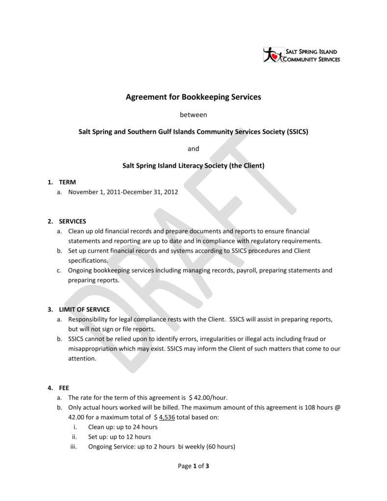 6 Bookkeeping Contract Templates Pdf Word Free Premium Templates