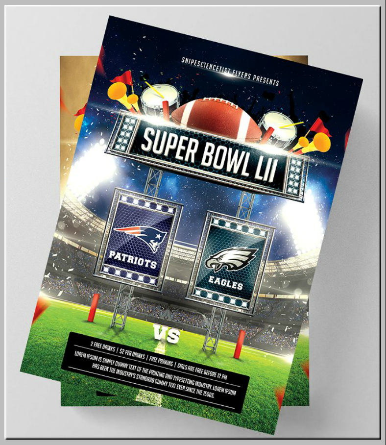 9 Super Bowl Flyer Designs Templates PSD AI