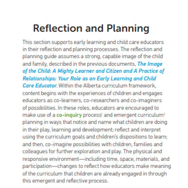 childcare reflective planning journal