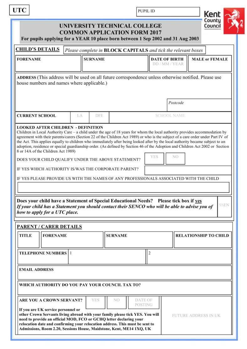 14+ College Application Form Templates - PDF, DOC, Docs