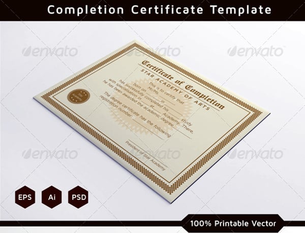 course completion certificate sample