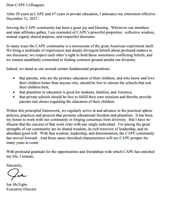 directors retirement announcement letter