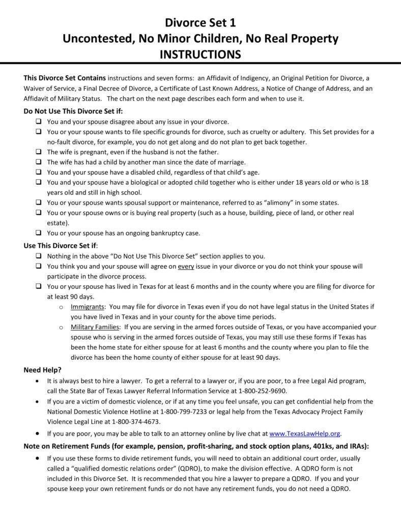 Printable Divorce Checklist 0149