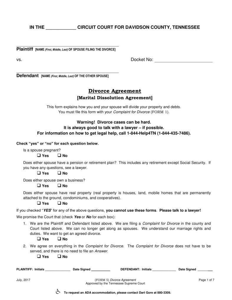 divorce agreement template 788x1020
