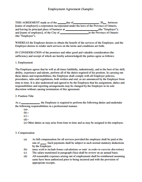 3+ Hiring Agreement Templates - PDF