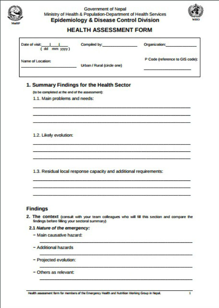 9+ Health Assessment Templates PDF, DOC