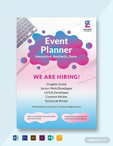 event planner announcement template