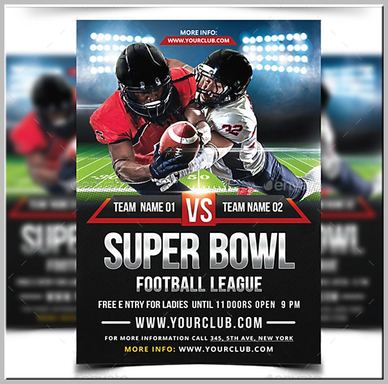 9 Super Bowl Flyer Designs Templates PSD AI