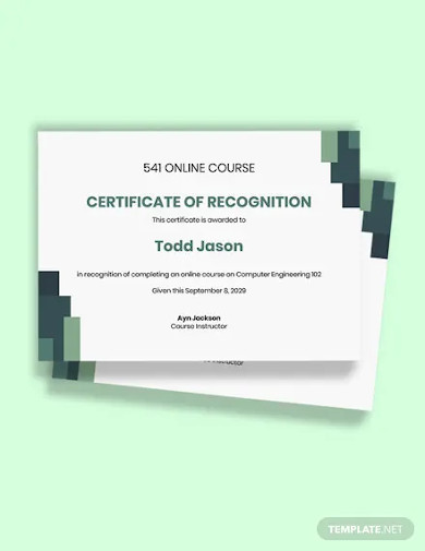 free online course certificate template