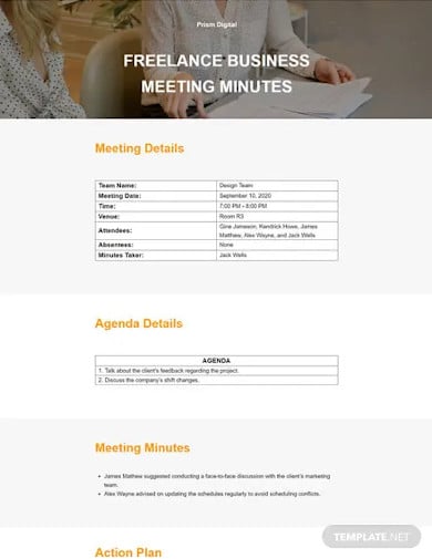 freelance-business-meeting-minute-template