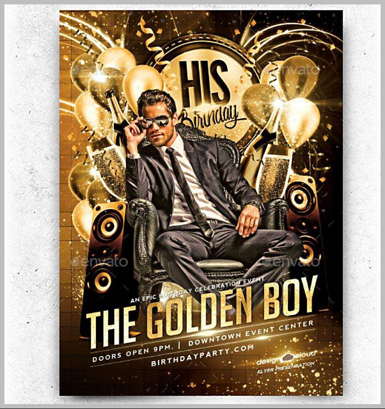 13+ Golden Birthday Flyer Templates - PSD, AI | Free ...