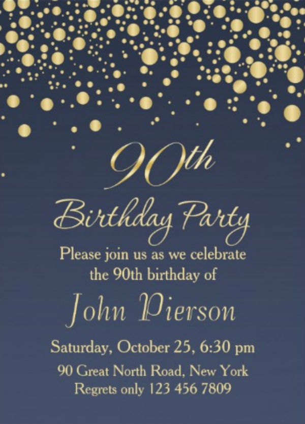 6 90th Birthday Invitations Designs Templates DOC PSD AI 