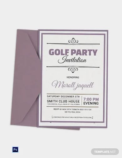 golf reception party invitation