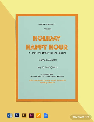 holiday happy hour invitation template