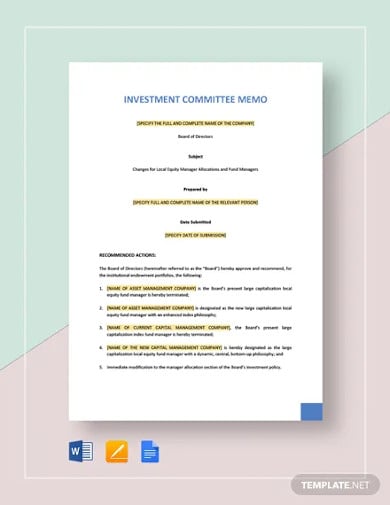investment-committee-memo-template