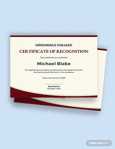 leadership academic certificate template