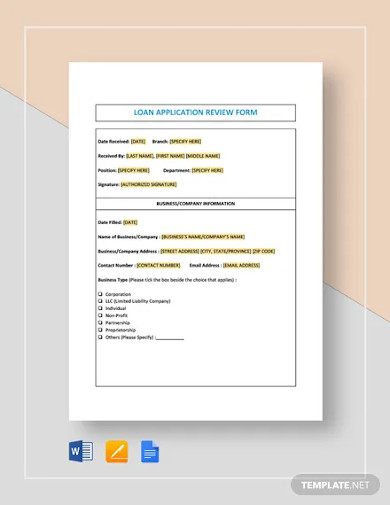 8+ Loan Application Form Templates - Word, Pages, Google Docs, PDF ...