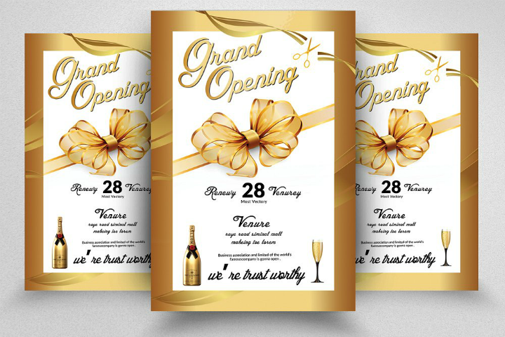 Grand opening ceremony invitation template layout Vector Image