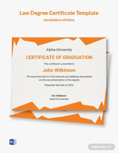 medical degree certificate template