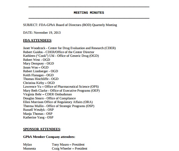 meeting minutes