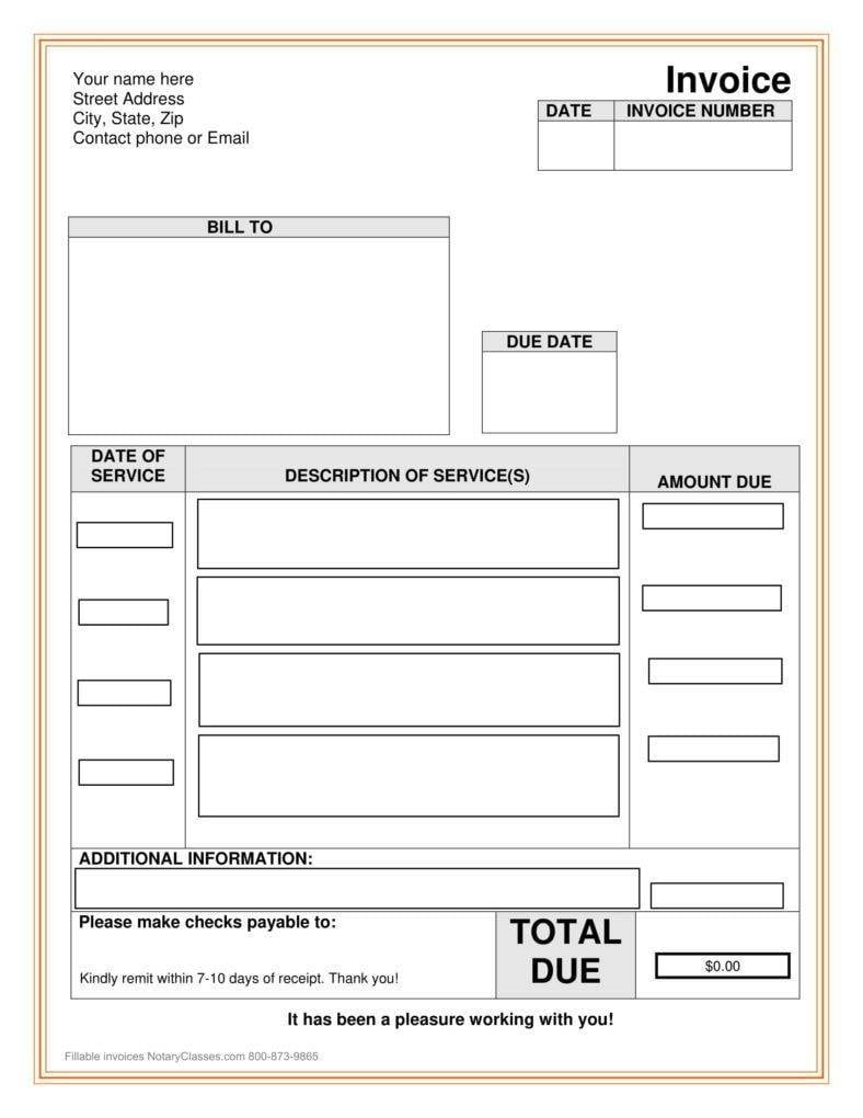 6+ Notary Invoice Templates PDF, Word