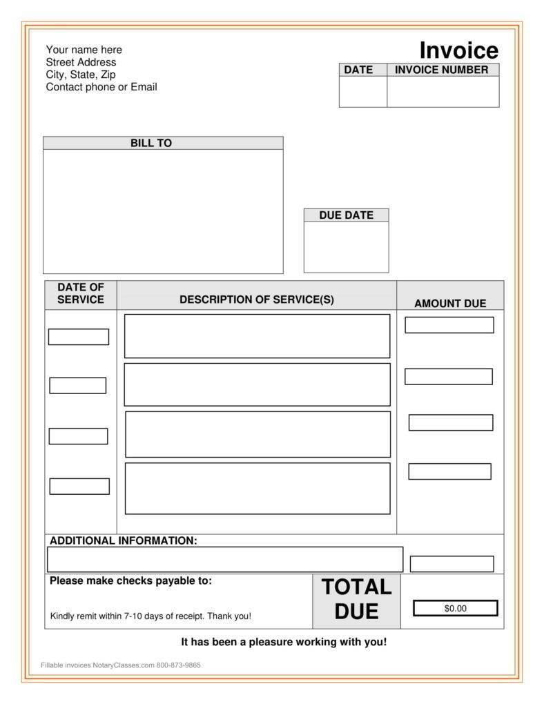 6 Notary Invoice Templates PDF Word