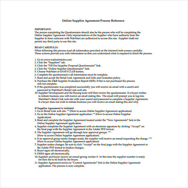 7+ Supplier Agreement Templates - PDF