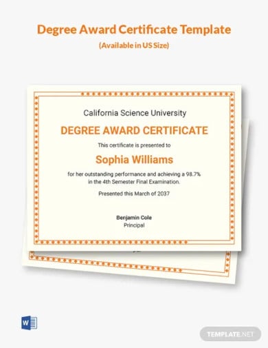 phd degree certificate template