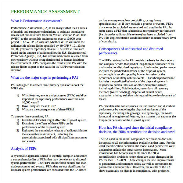 event manager performance goals examples