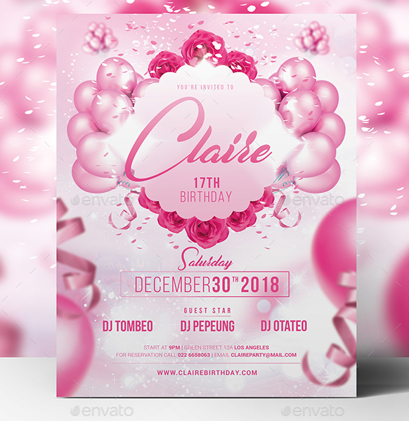 DJ Party Invite Editable Happy Birthday Party Invitation Template Instant Download Colorful