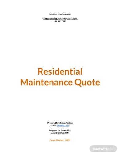 property maintenance quote template