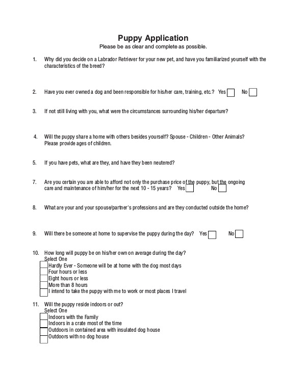 9-puppy-application-form-templates-pdf-doc