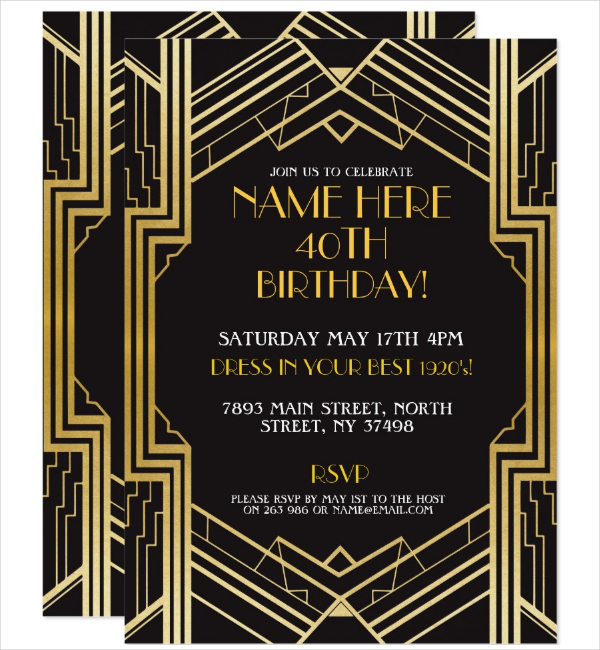 rsvp art deco invitation template