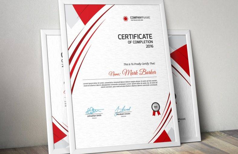 red modern certificate 788x50