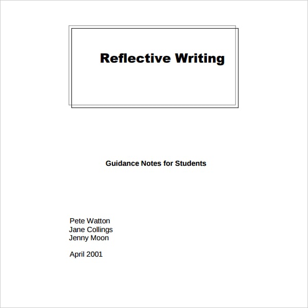 sample reflective journal assignment